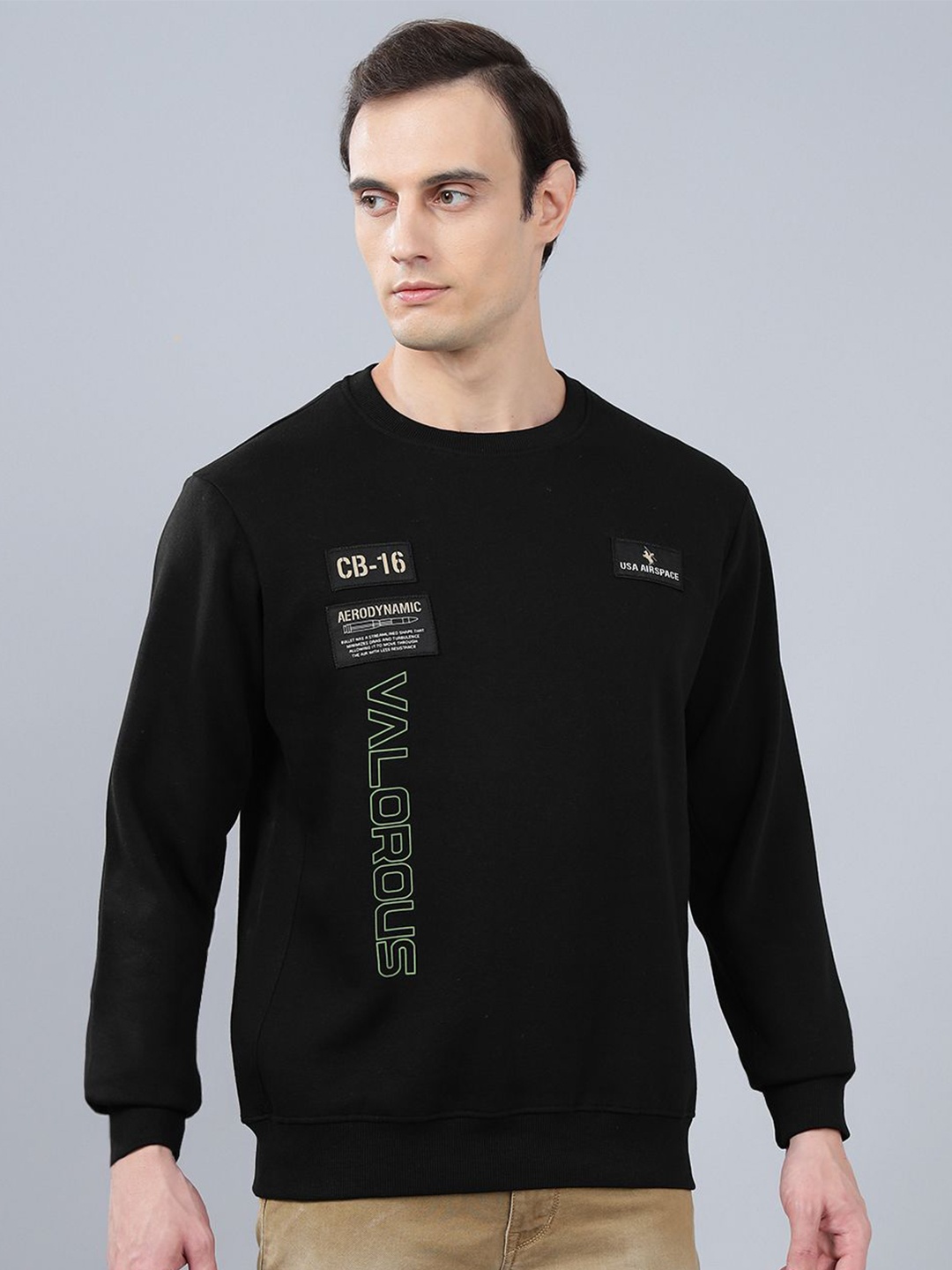 

Cantabil Men Typography Printed Round Neck Pullover Sweatshirt, Black