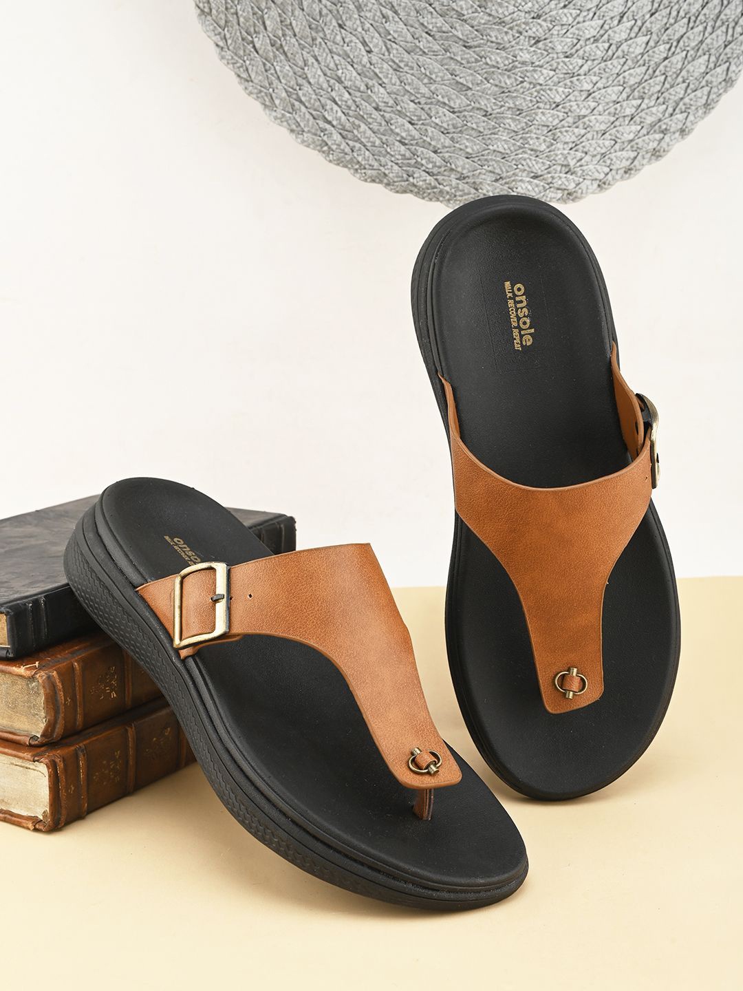 

ONSOLE Men Buckle Detail Slip-On, Tan