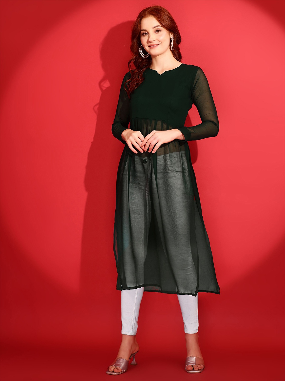 

Fashion2wear Women A-Line Kurta, Black