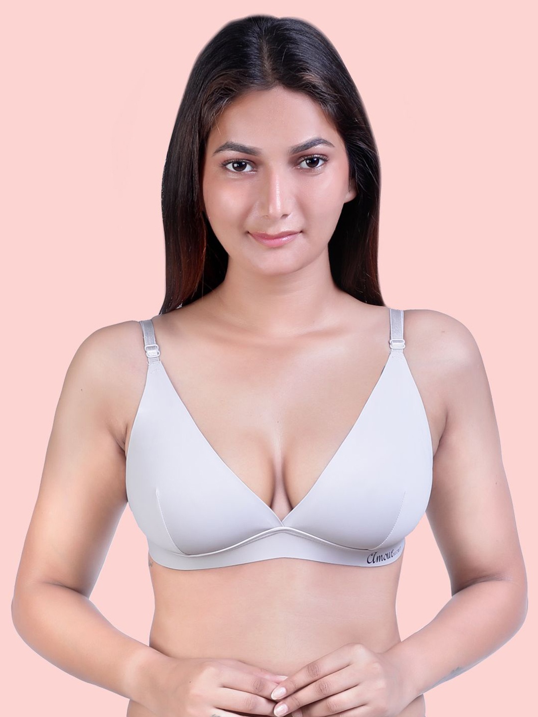 

Amour Secret Non Padded Seamed Bralette Bra, Grey