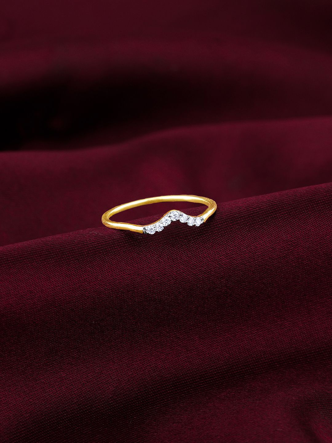 

GIVA Women 14KT BIS Hall Mark Gold Rise Diamond Ring