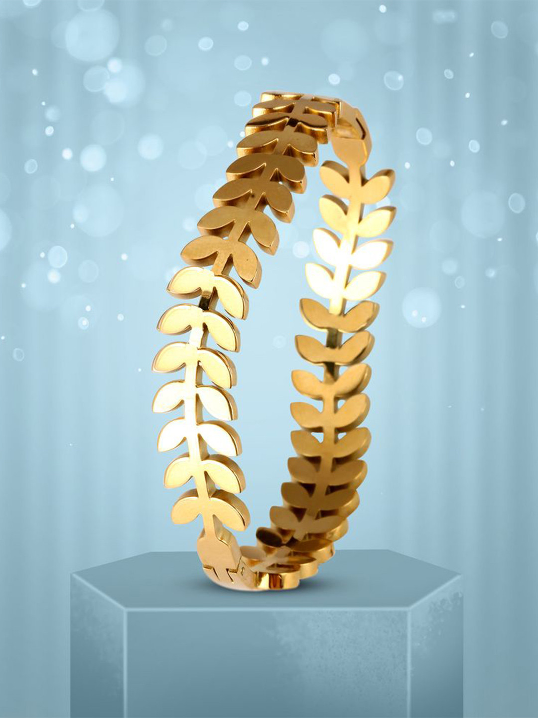 

MEENAZ Gold Plated Stainless Steel Bangle Style Bracelet