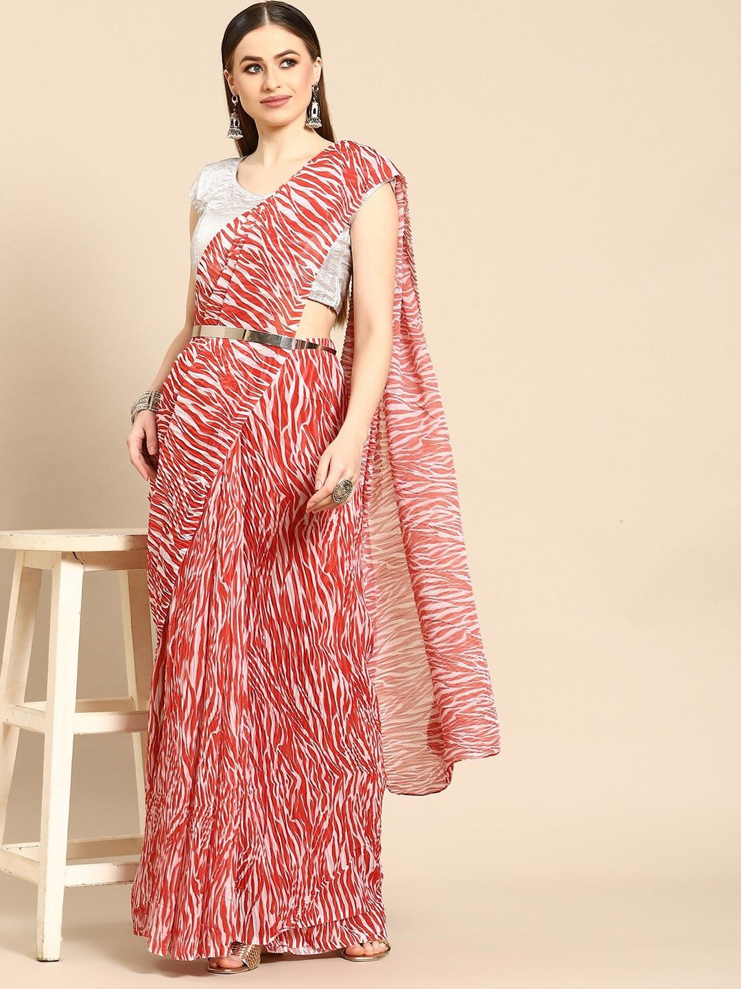 

Anouk Poly Georgette Saree, Red