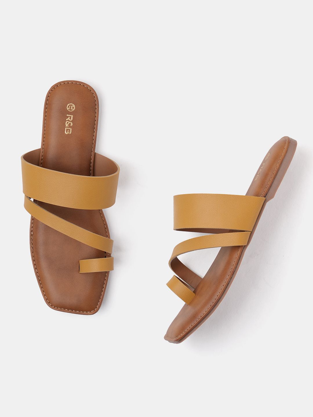 

R&B Women One Toe Comfort Sandals, Mustard