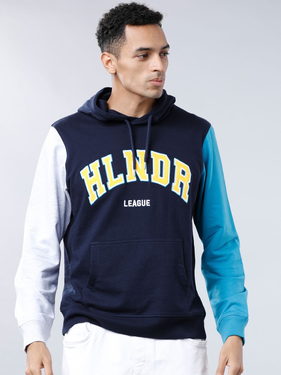 

HIGHLANDER Men Printed Hooded Sweatshirt, Navy blue