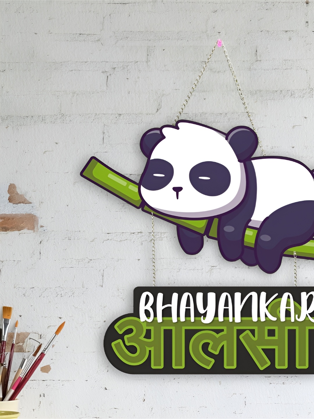 

Nupur Studios White & Green Printed Wooden Wall Decor Hangings