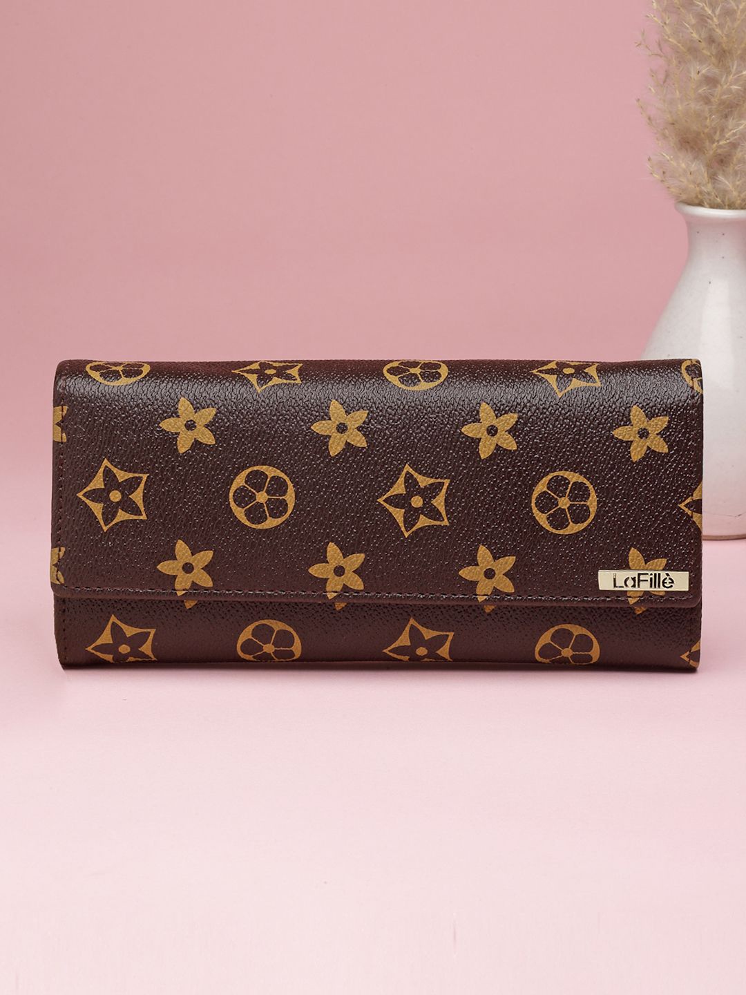 

LaFille Floral Printed Two Fold Wallet, Brown