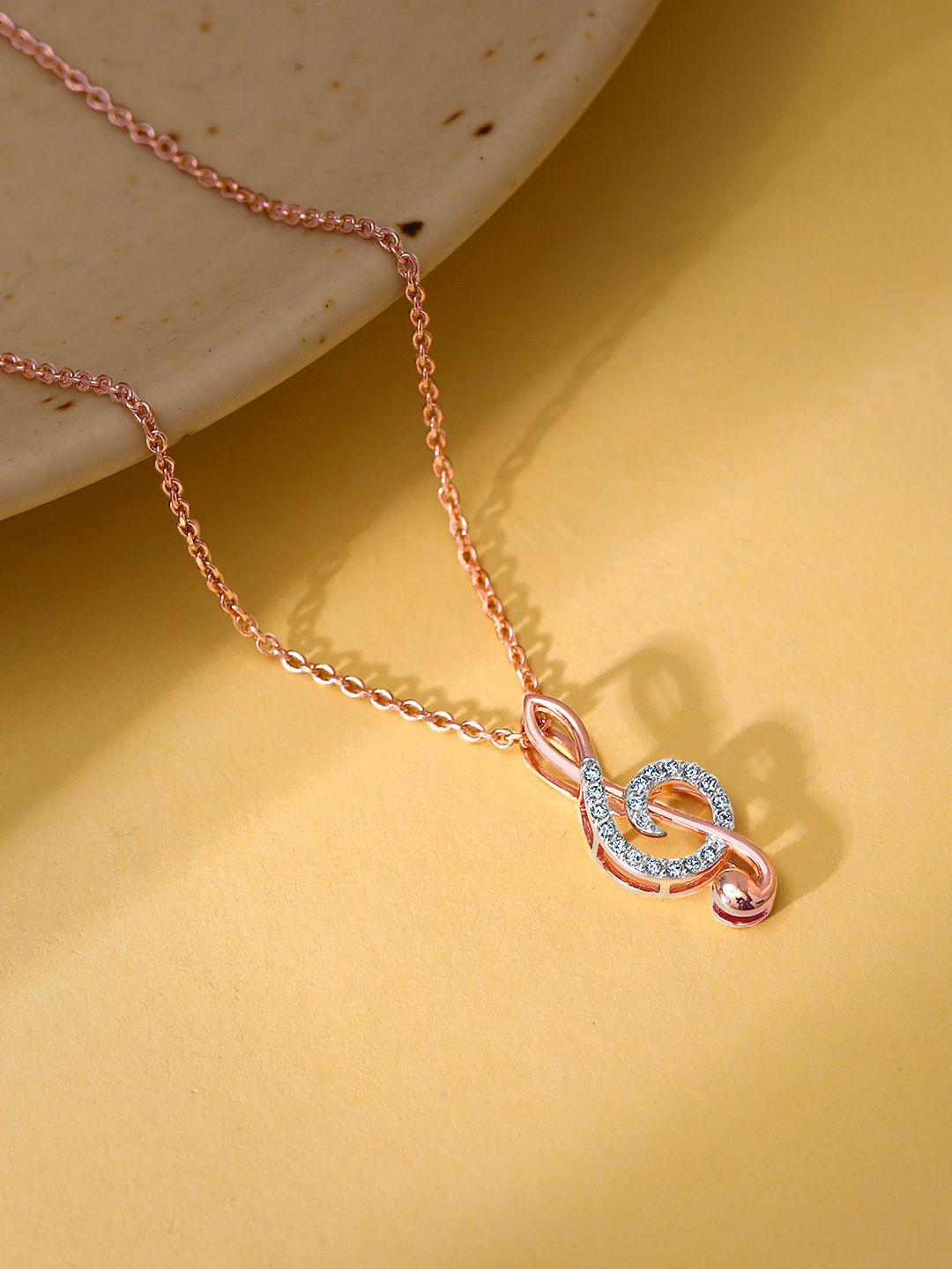 

GIVA 14K Rose Gold Diamond Pendant-1.53g