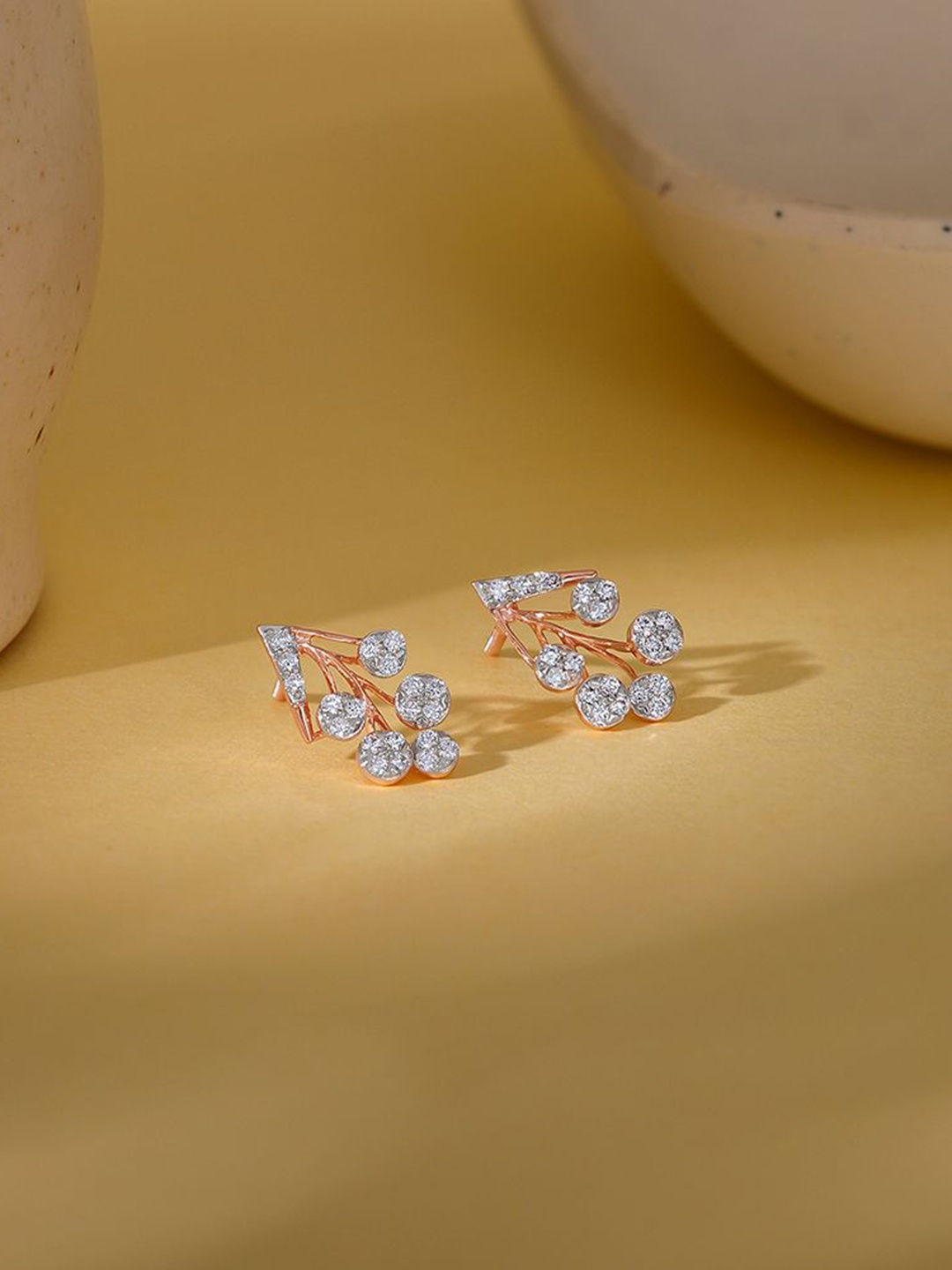 

GIVA 18K Rose Gold Cluster Diamond Earrings