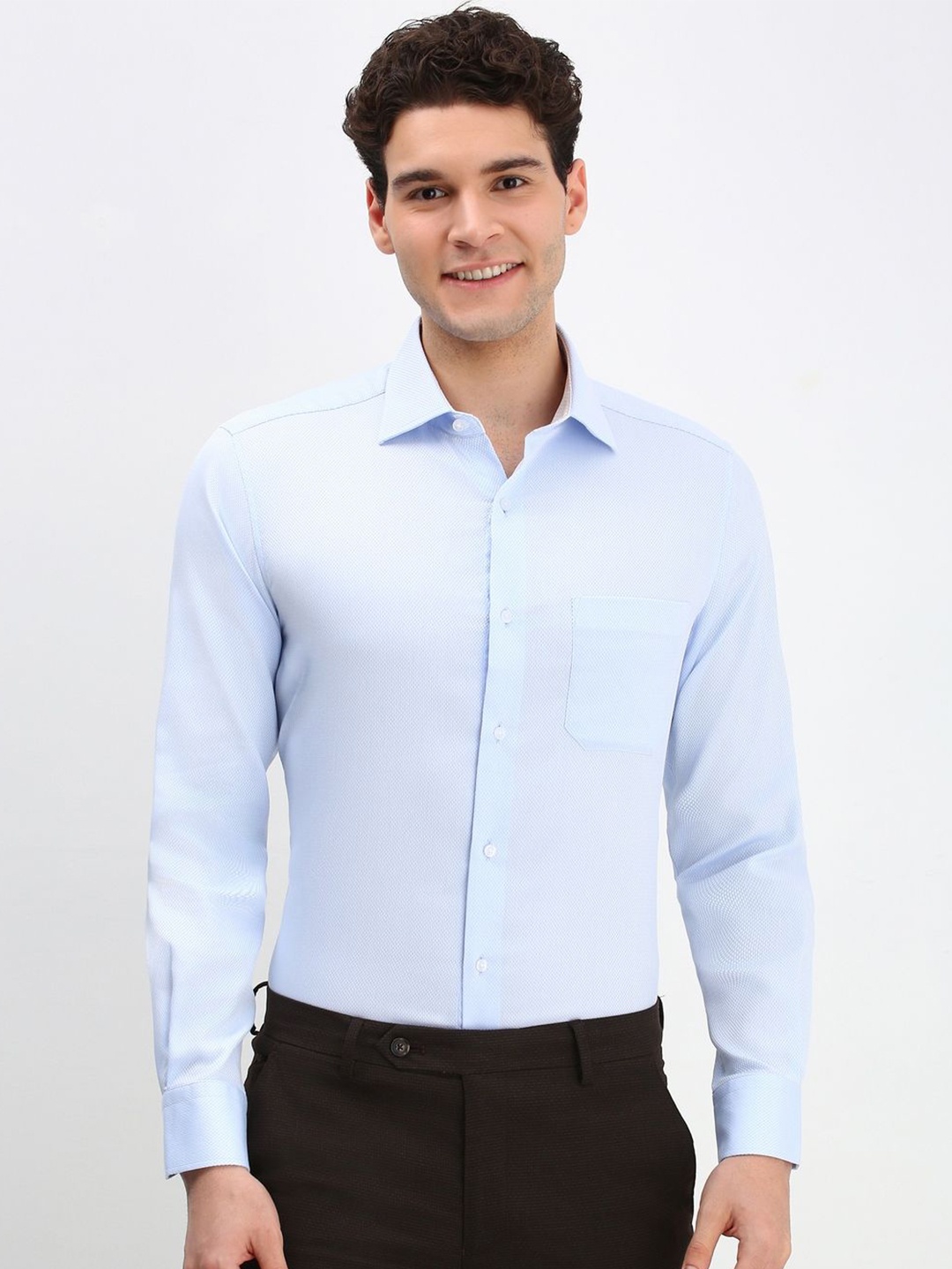 

Allen Solly Sport Men Solid Pure Cotton Formal Shirt, Blue