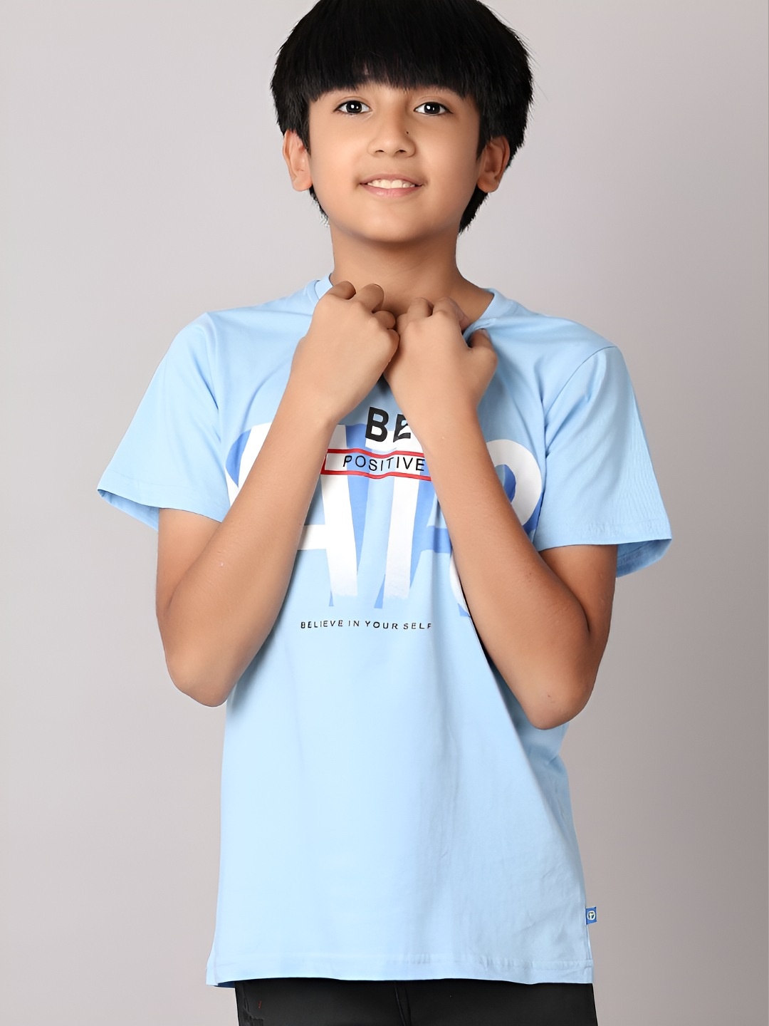 

V-Mart Boys Typography Printed Round Neck Cotton T-shirt, Blue