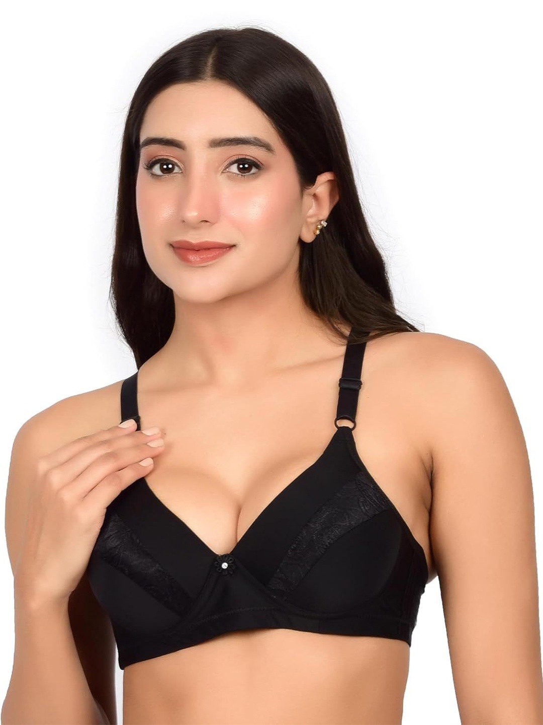 

bare dezire Bralette Bra Full Coverage Heavily Padded, Black