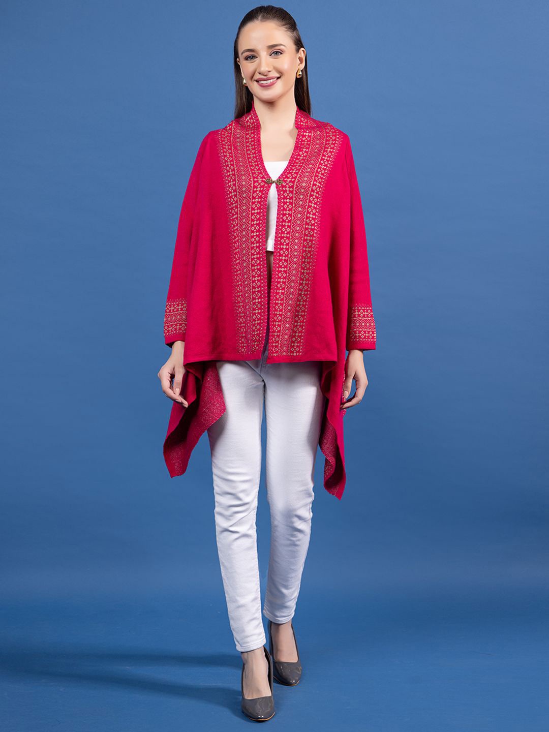 

Anouk Printed Button Shrug, Pink
