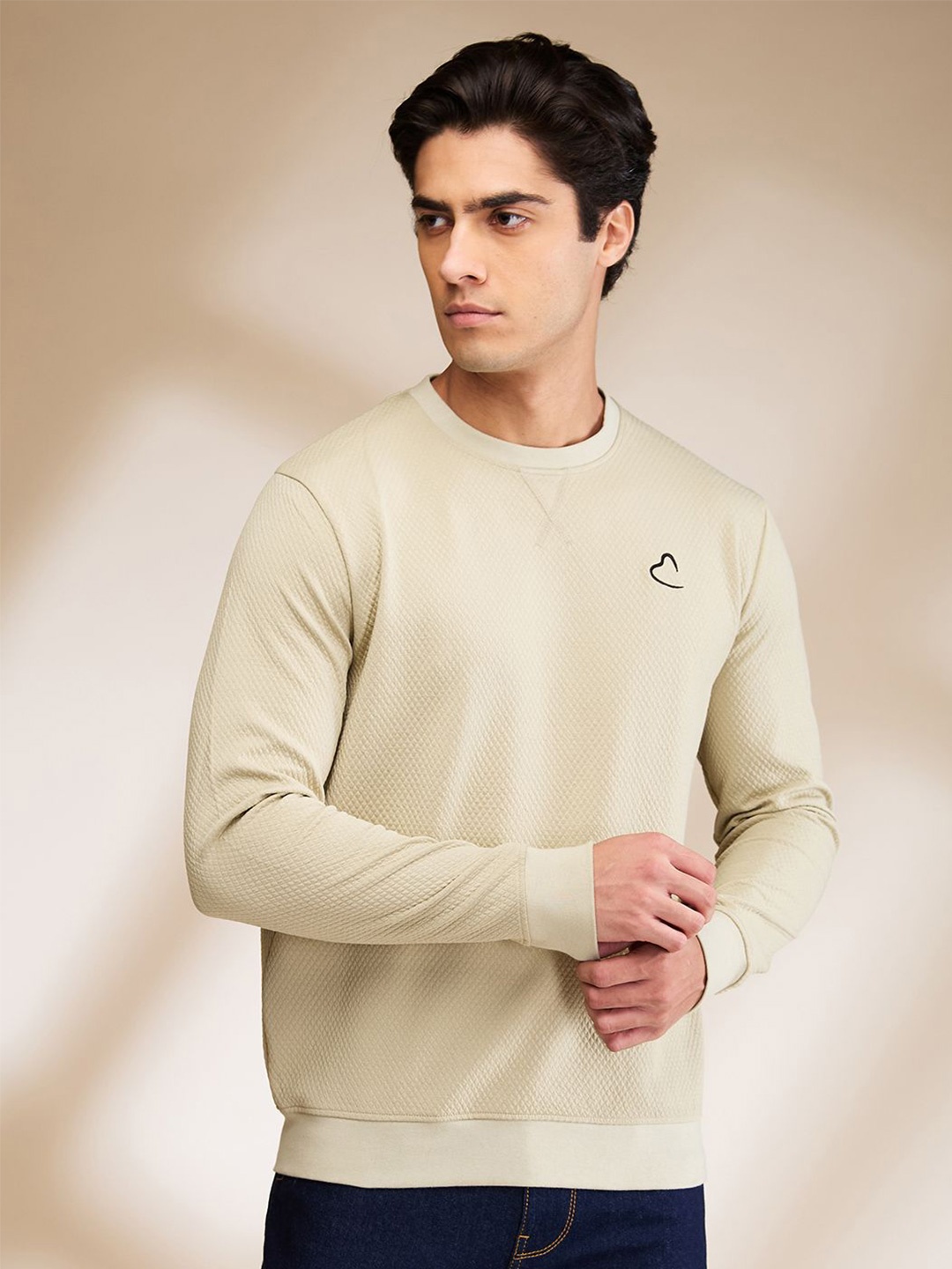 

Being Human Men Solid Round Neck Cotton Pullover Sweatshirt, Green