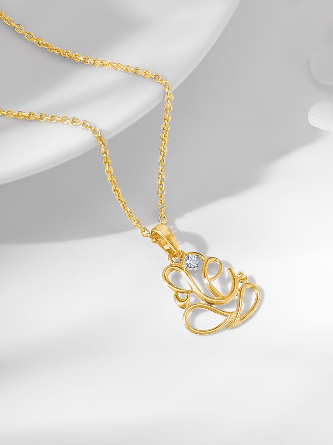 

GIVA Women 14K Gold Diamond Pendant