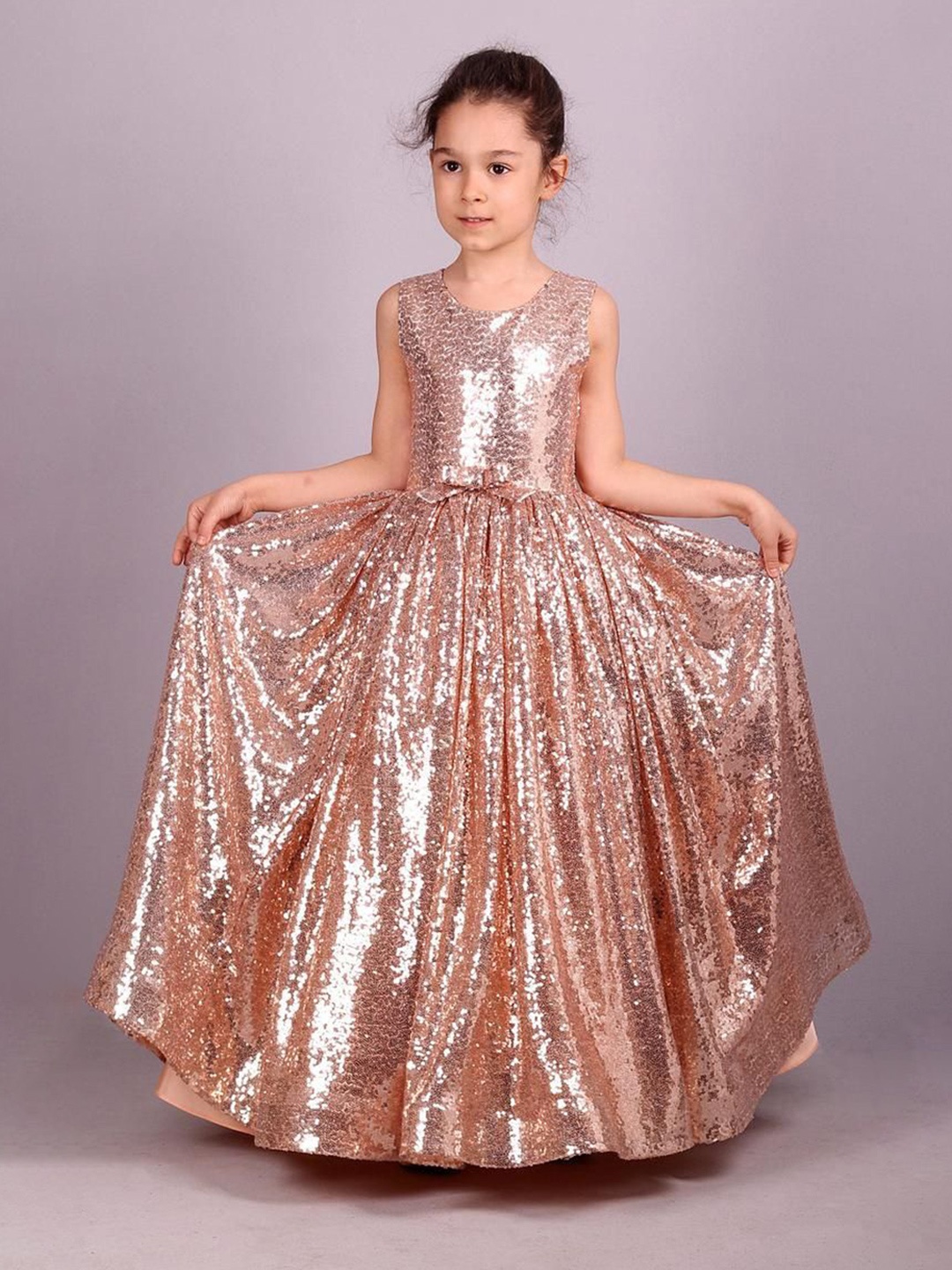 

FAIRY DOLLS Girls Embellished Maxi Dress, Gold