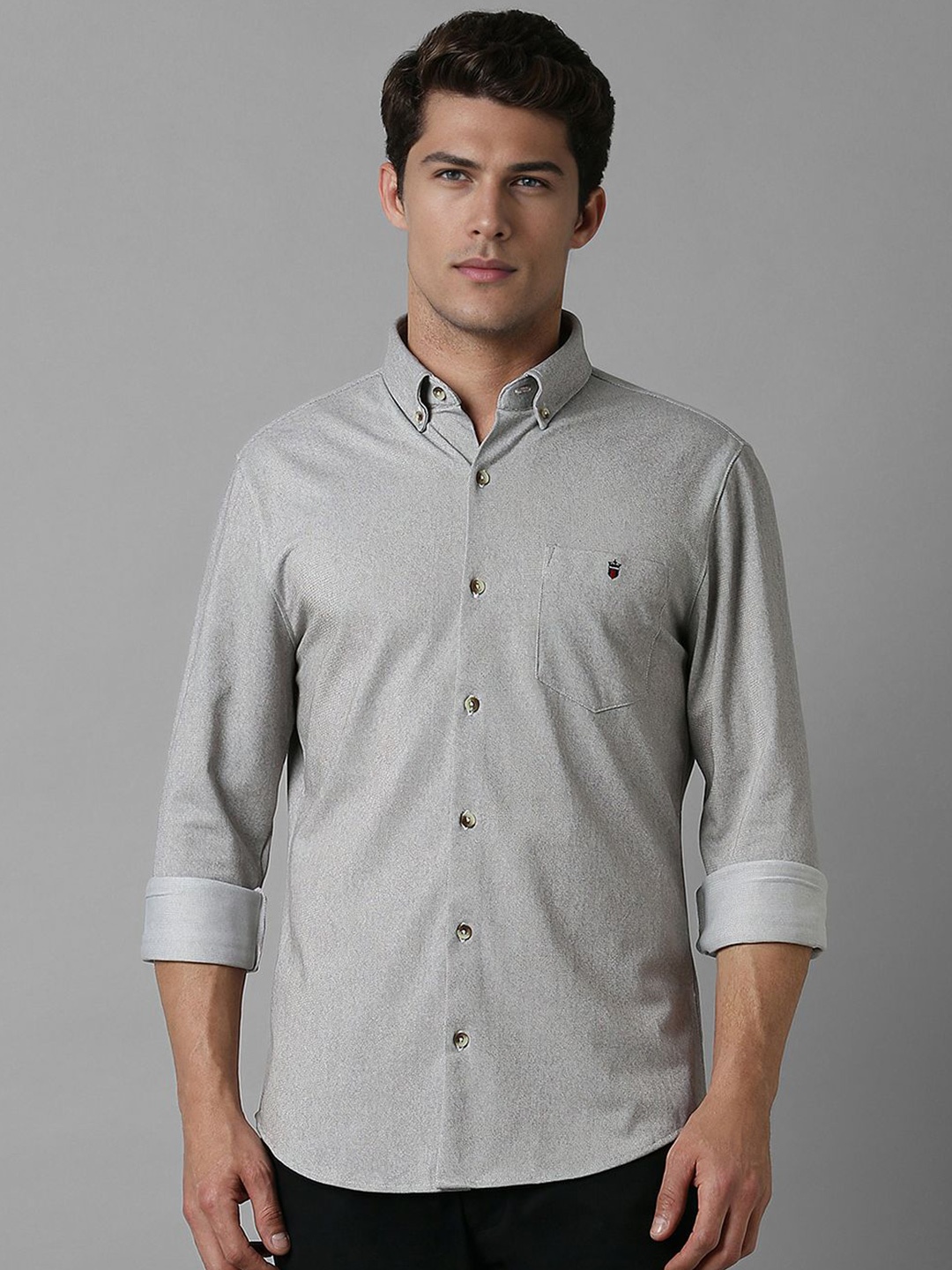 

Louis Philippe Sport Men Cotton Smart Opaque Printed Casual Shirt, Grey