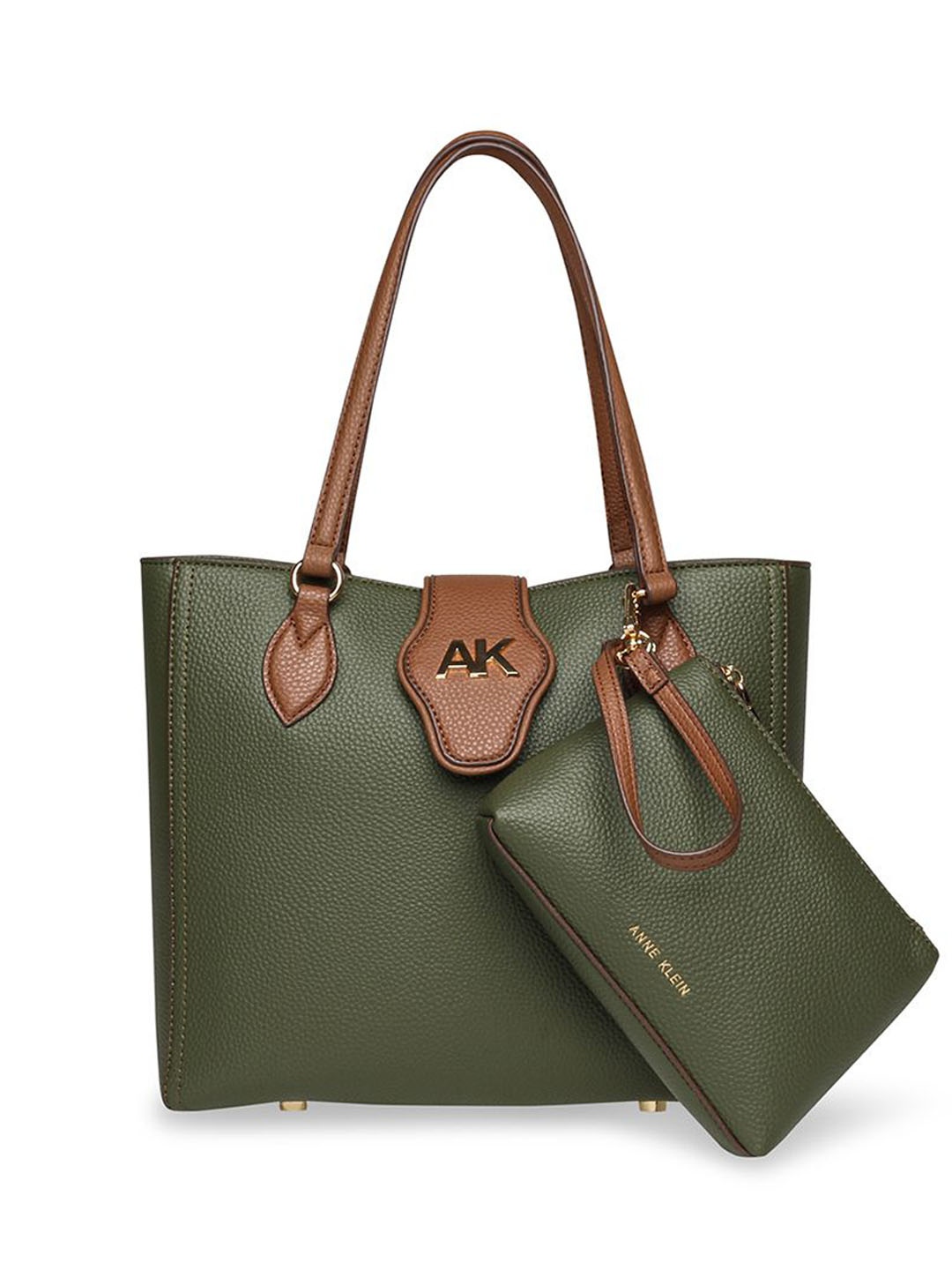 

ANNE KLEIN Structured Tote Bag with pouch, Olive