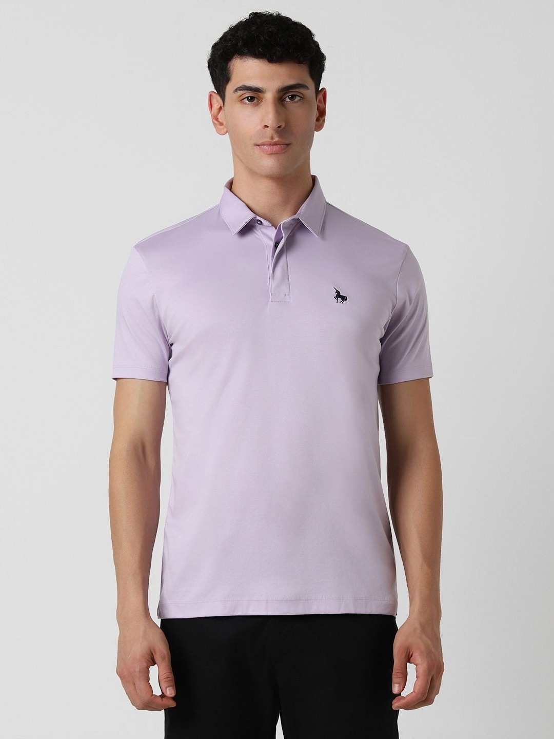 

Van Heusen Sport Men Solid Polo Collar Cotton T-shirt, Lavender
