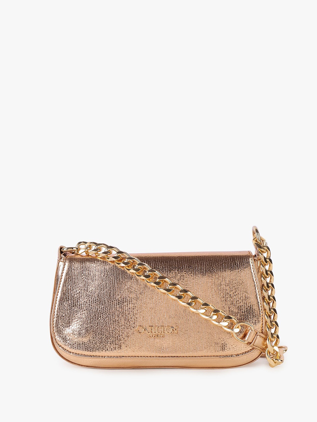 

Carlton London Women Textured Structured Sling Bag, Rose gold