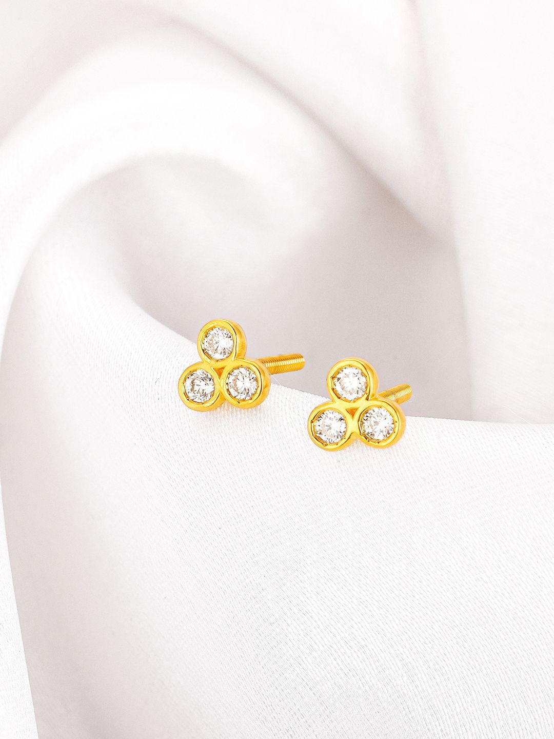

GIVA 14KT Twinkling Triangle Diamond Stud Earrings, Gold