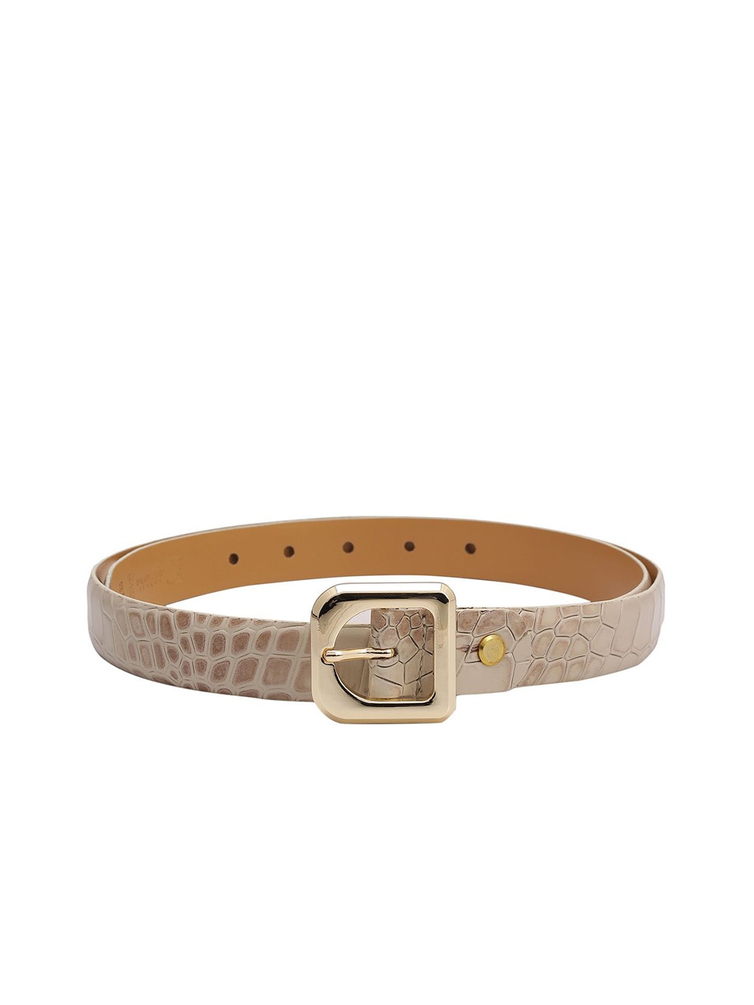 

Da Milano Women Textured Leather Belt, Beige