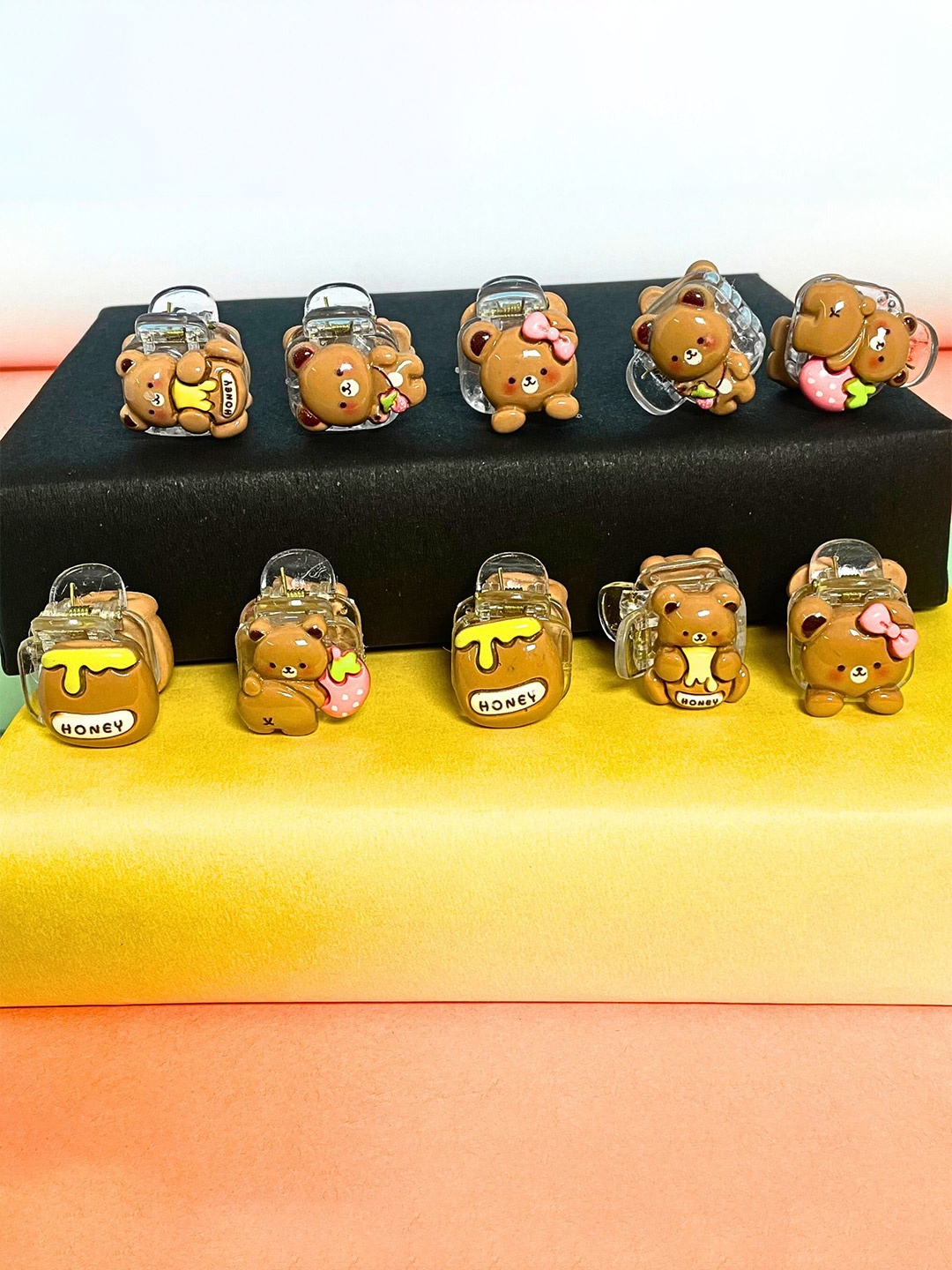 

MANSIYAORANGE Girls Set Of 10 Claw Clips, Brown