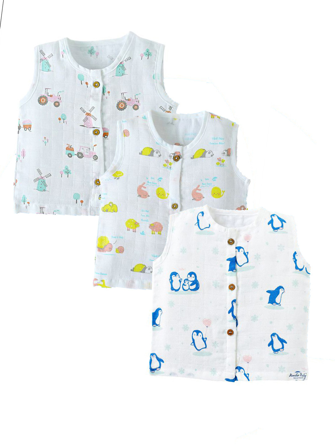 

Honcho Baby Print Cotton Top, White