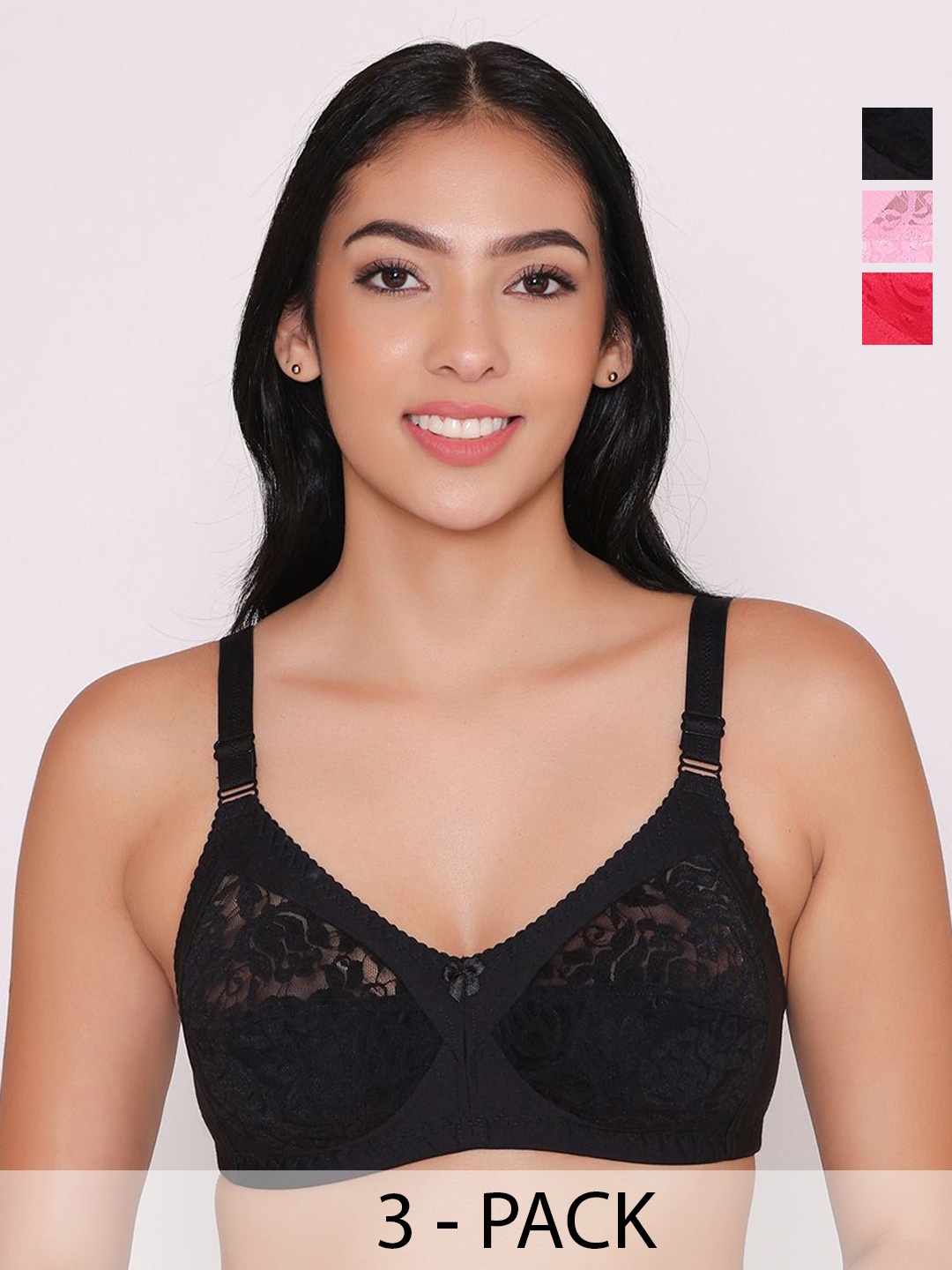 

INKURV Solid Medium Coverage Bra, Black