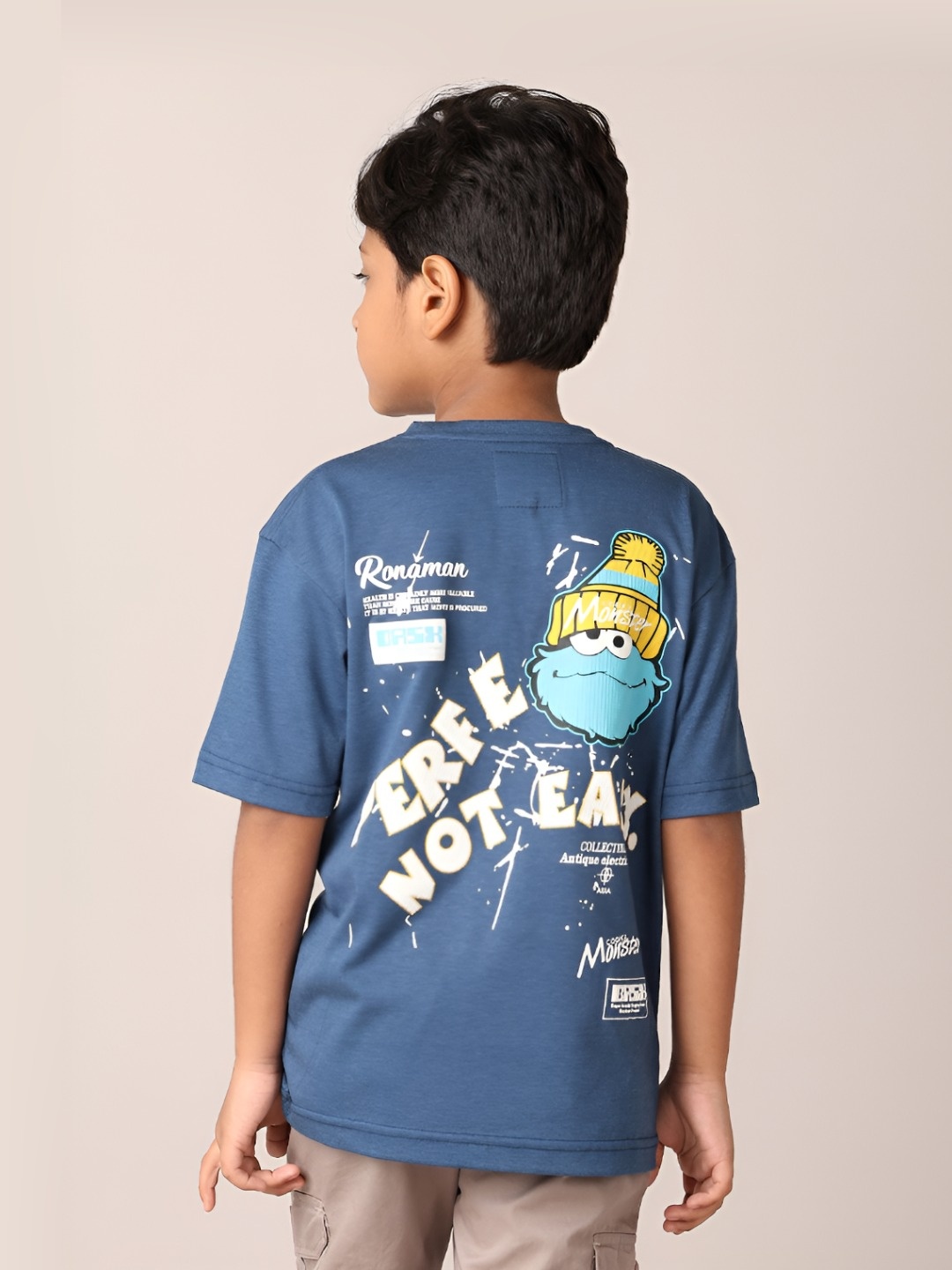 

V-Mart Boys Graphic Printed Round Neck Cotton T-shirt, Blue