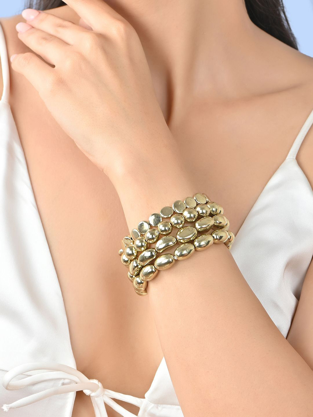 

ToniQ Gold-Plated Beaded Bracelet