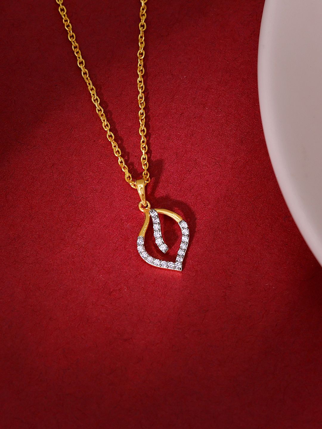 

GIVA Women 14K Gold Diamond Pendant