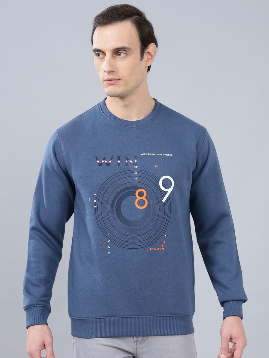 

Cantabil Men Printed Sweatshirt, Blue