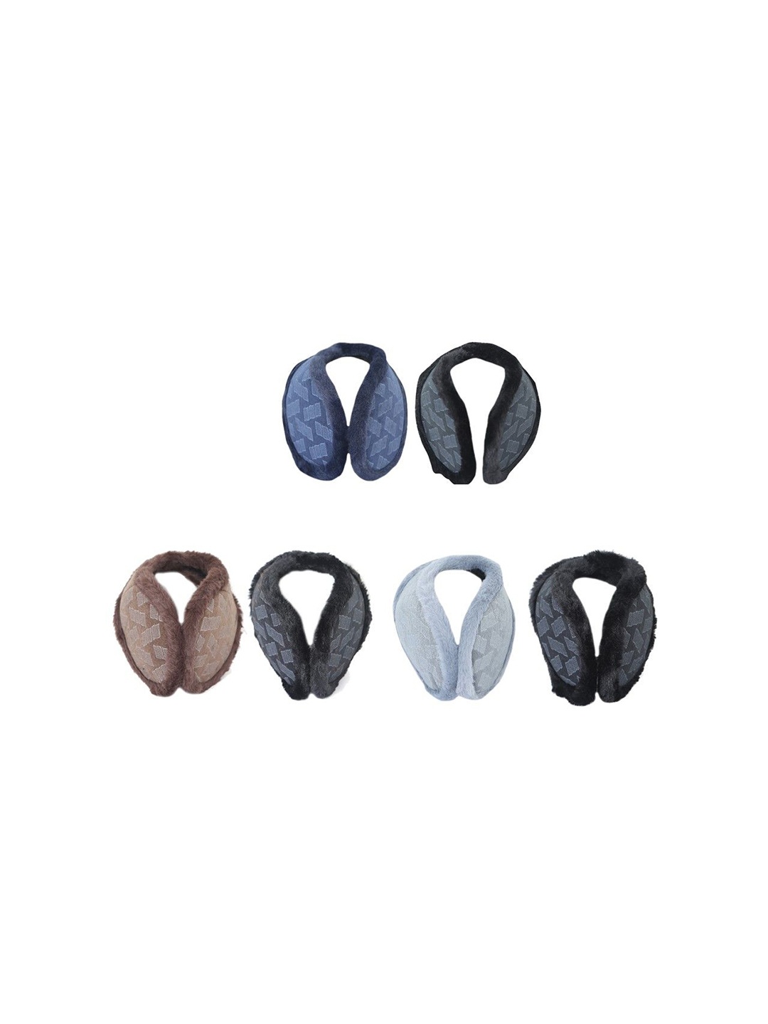 

FabSeasons Unisex Set Of 6 Fur Earmuffs Headband, Blue