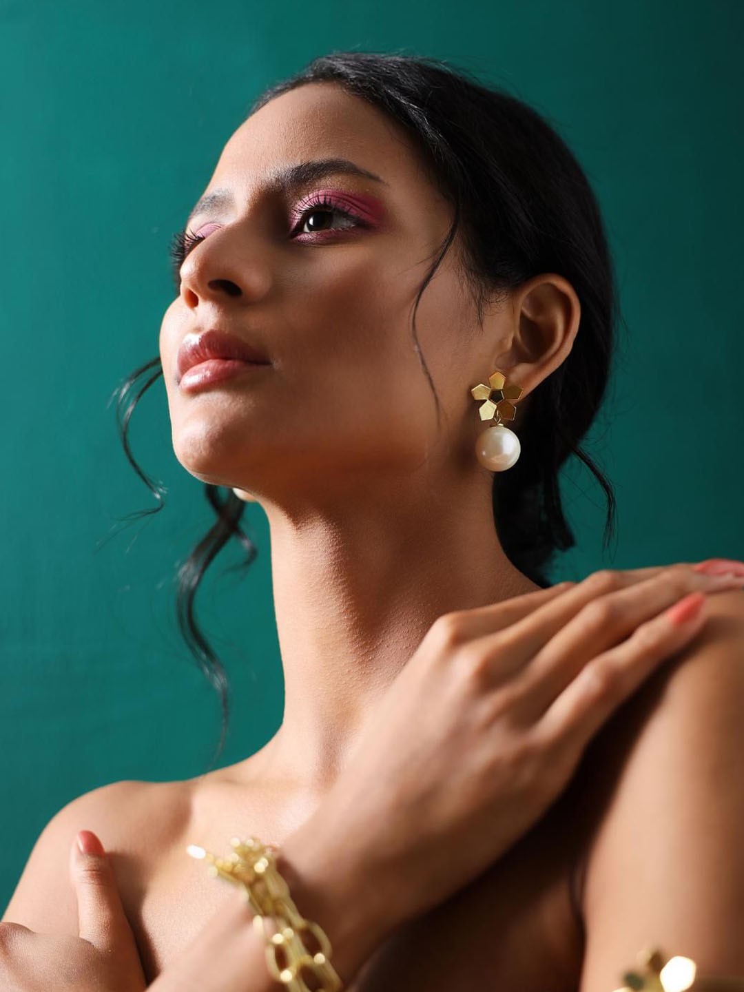 

Varnika Arora Gold-Plated Pearls Beaded Bloom Drop Earrings