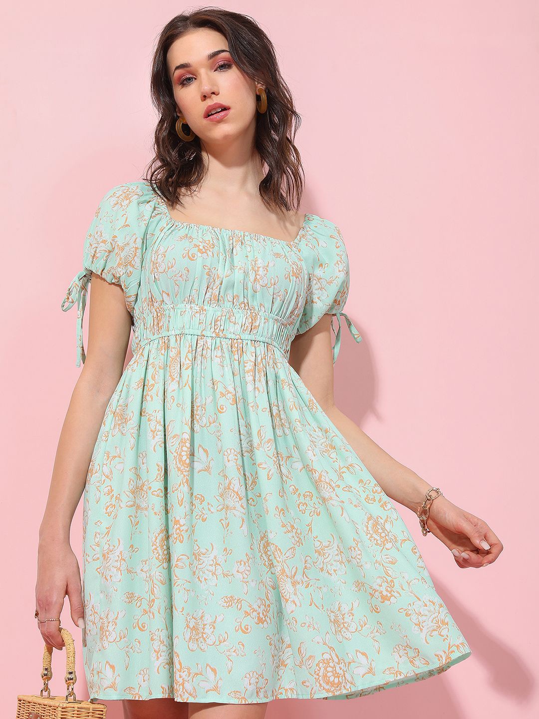 

Tokyo Talkies Floral Print Fit & Flare Mini Dress, Green