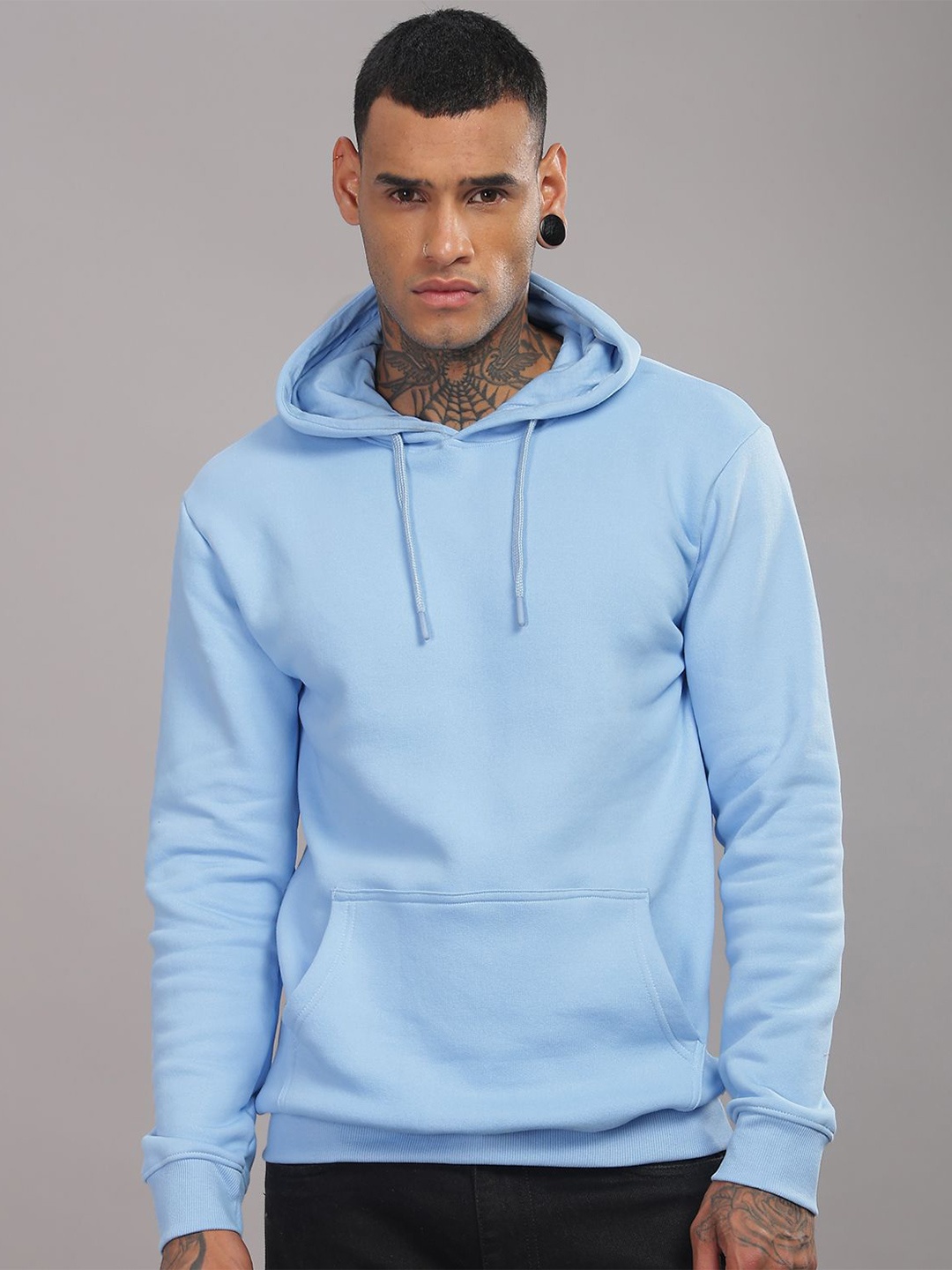 

ADRO Men Cotton Hooded Sweatshirt, Blue