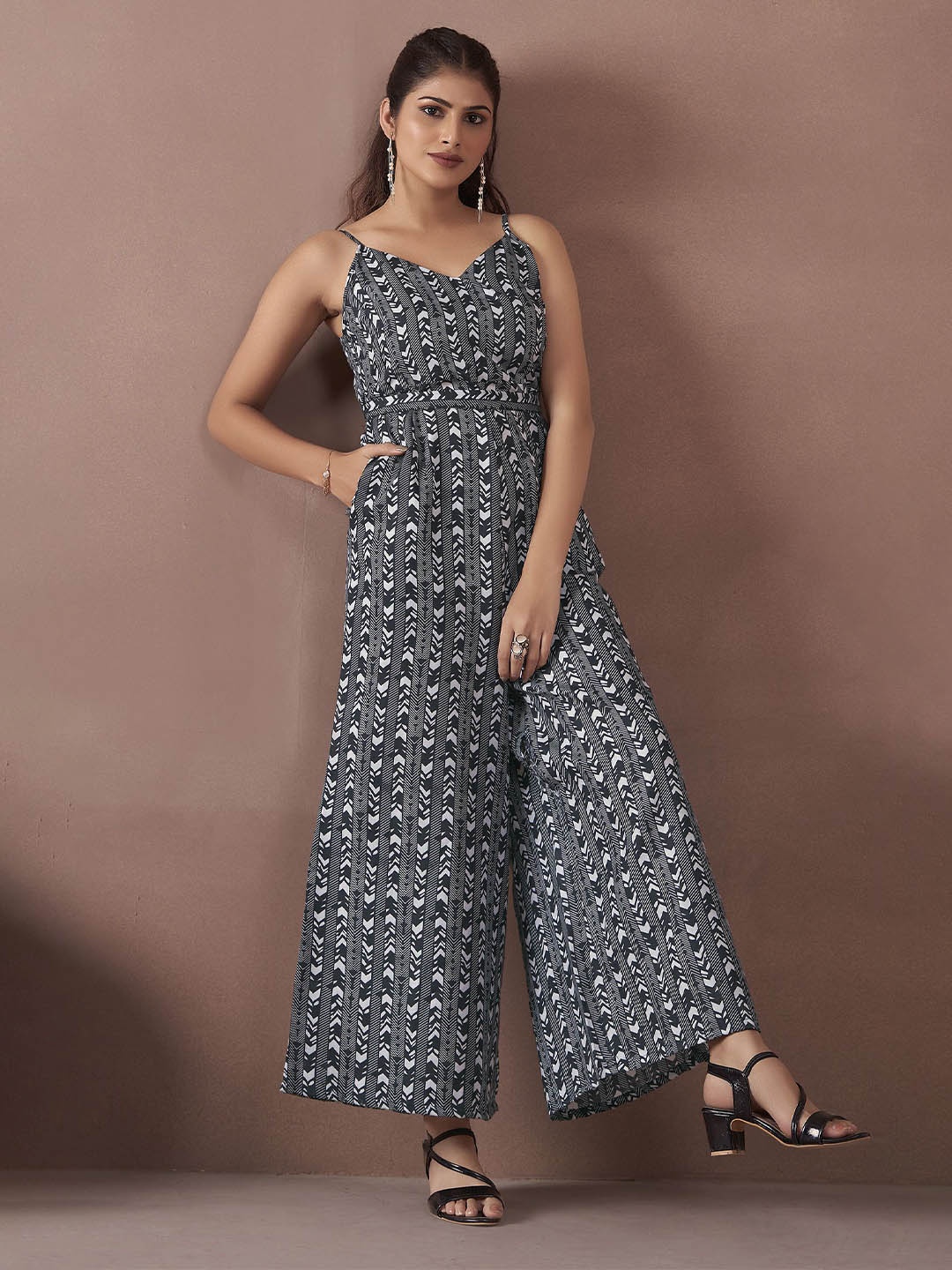 

Anouk Women Printed Basic Jumpsuit, Black