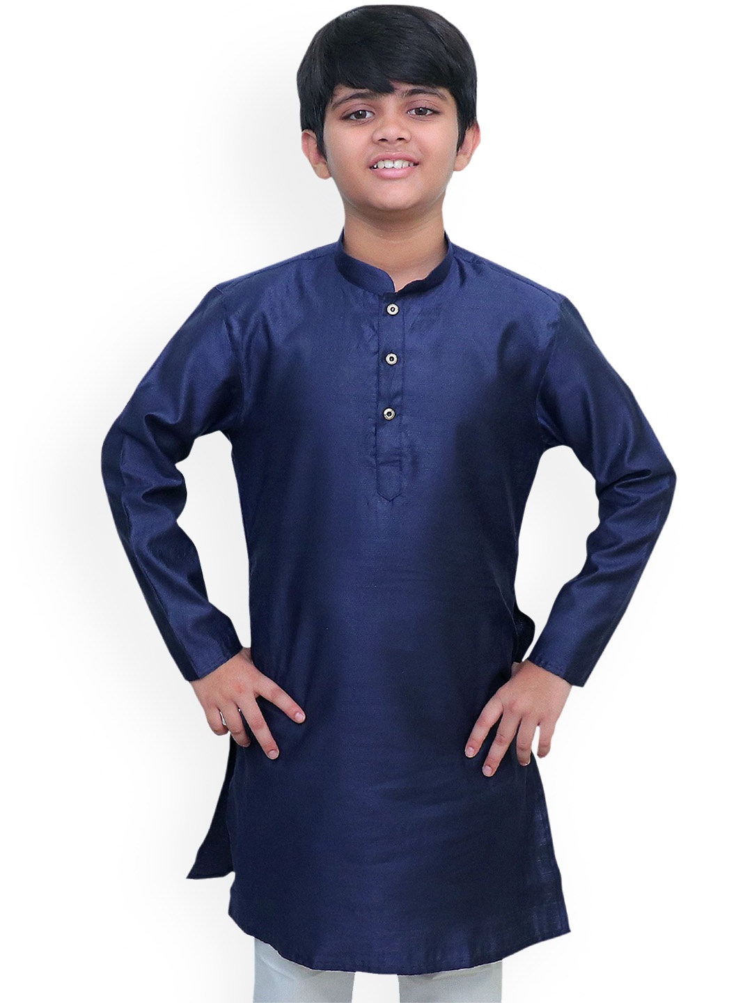 

BAESD Boys Thread Work Dobby Kurta, Navy blue