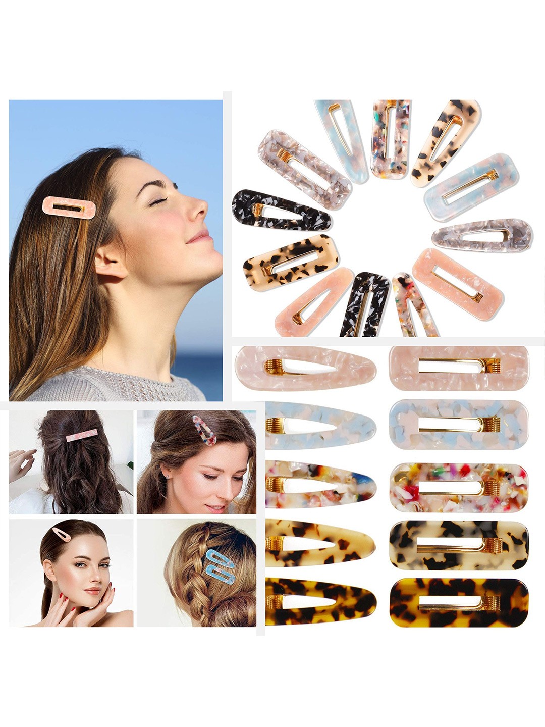 

MANSIYAORANGE Women Embellished Tic Tac Hair Clip, Blue
