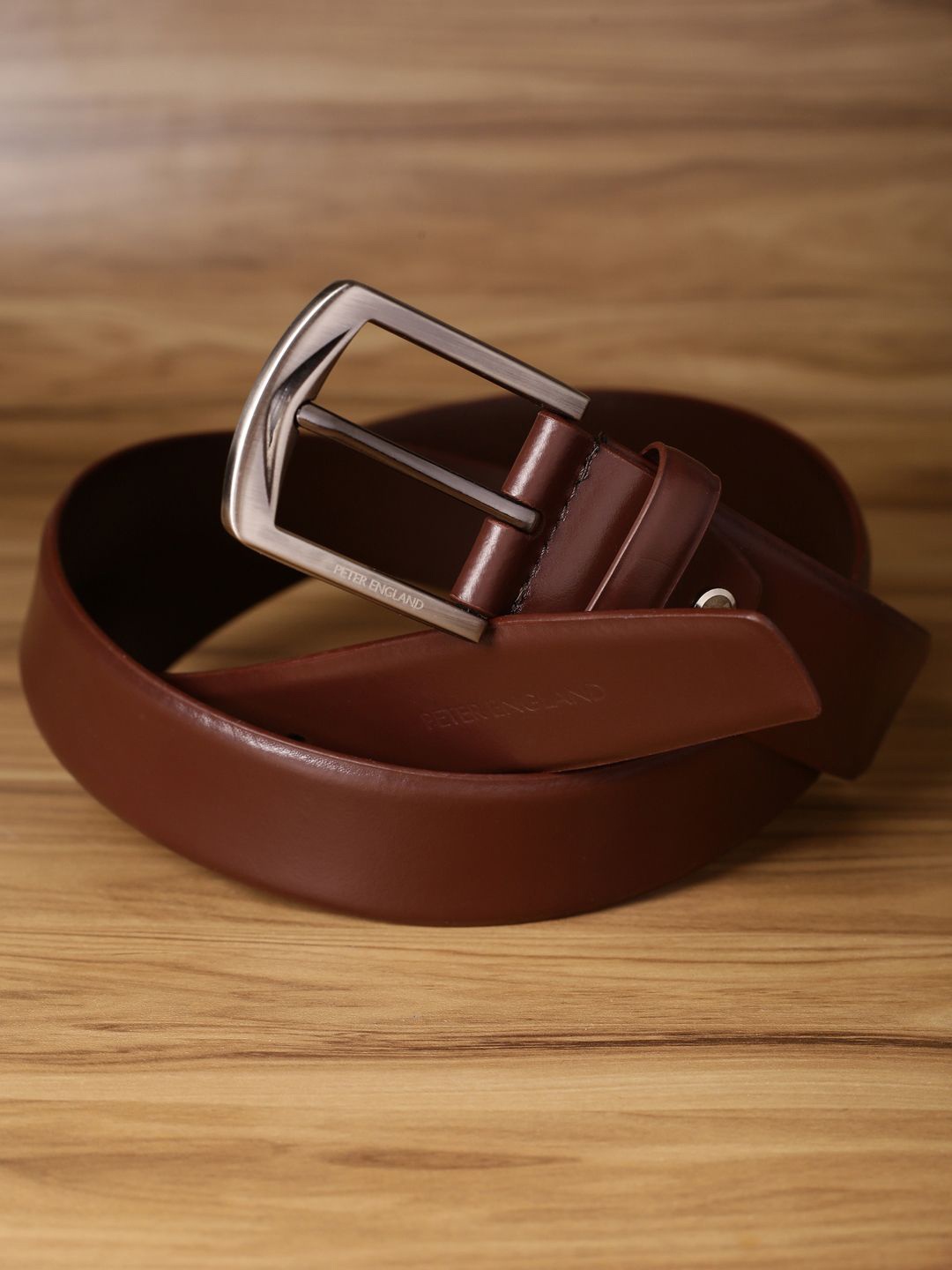 

Peter England Men Solid Leather Formal Belt, Brown