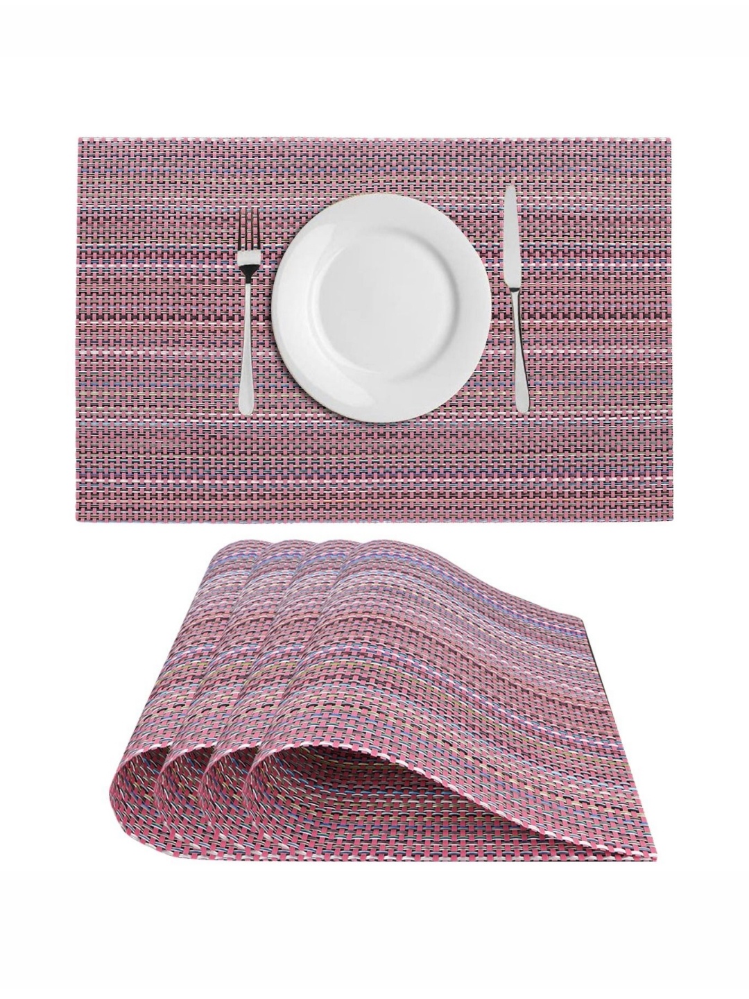 

LooMantha Brown 4 Pieces Striped Table Placemats