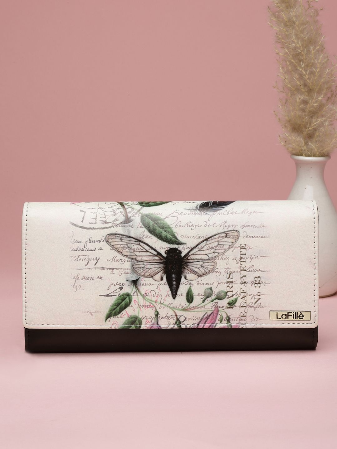 

LaFille Printed Two Fold Wallet, White