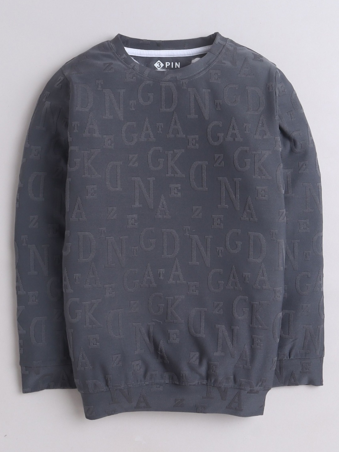 

3PIN Boys Typography Printed T-shirt, Grey
