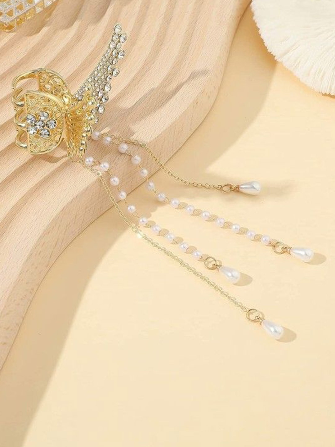 

MANSIYAORANGE Women Embellished Claw Clip, Gold