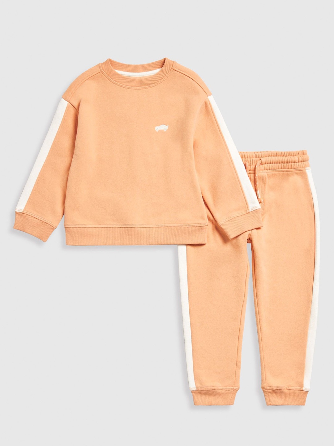 

mothercare Boys Colourblocked Sweatshirt with Joggers, Peach