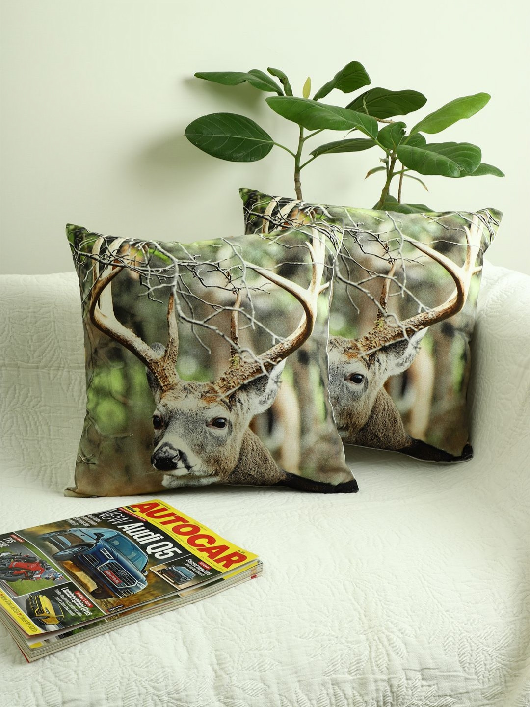 

Jamio Firati Green & Brown 2 Pieces Quirky Cotton Square Cushion Covers