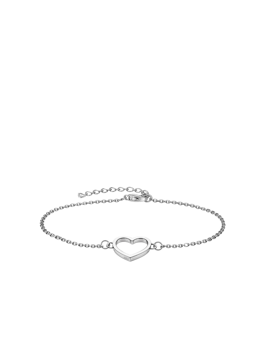 

HighSpark 925 Sterling Silver Dazzling Heart Charm Bracelet