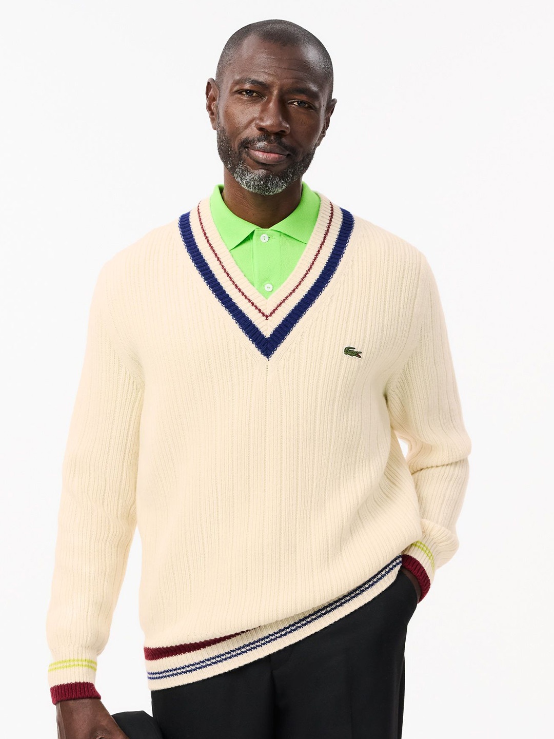 

Lacoste Men Woollen Pullover Sweaters, White