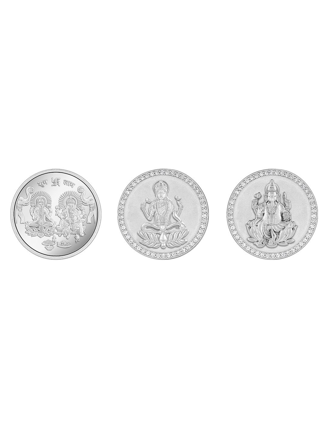 

GIVA Set Of 3 Prosperity 925 Silver Coins - 10 gm each